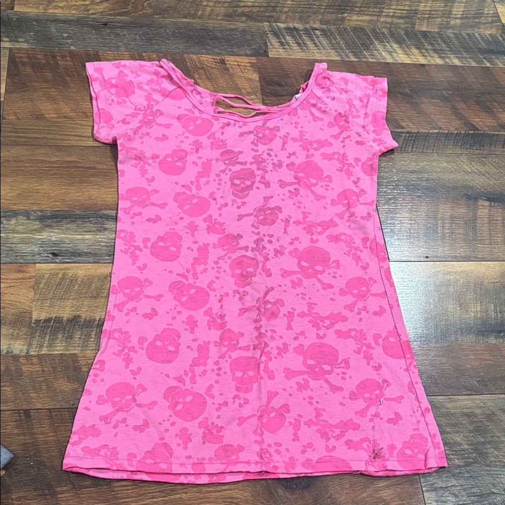 Pink Skull Print T-Shirt